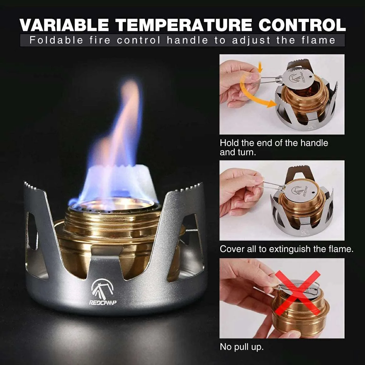 Mini Alcohol Stove with Aluminium Stand for Backpacking from Redcamp
