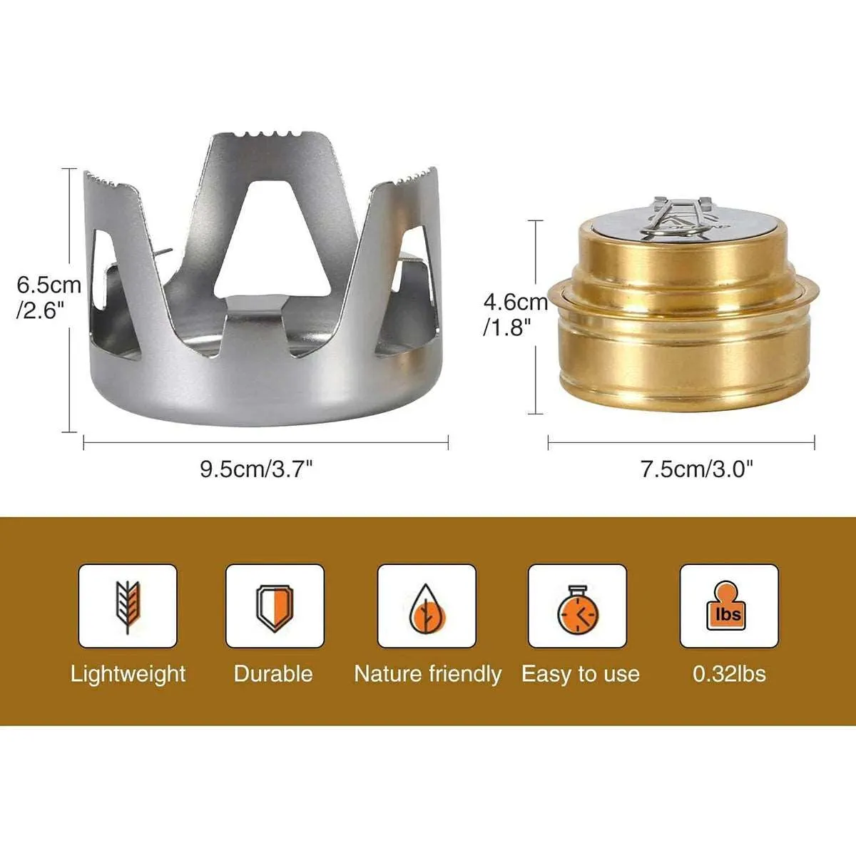 Mini Alcohol Stove with Aluminium Stand for Backpacking from Redcamp