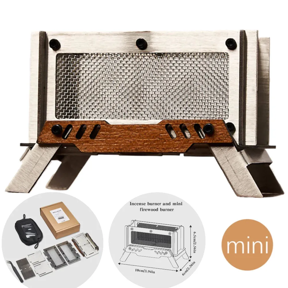 Mini Charcoal Stove Stainless Steel Camping Firewood