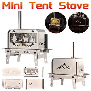 Mini Charcoal Stove Stainless Steel Camping Firewood