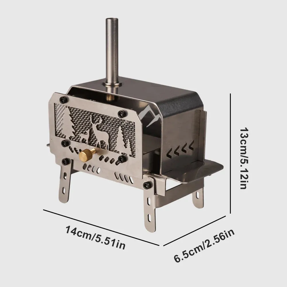 Mini Charcoal Stove Stainless Steel Camping Firewood