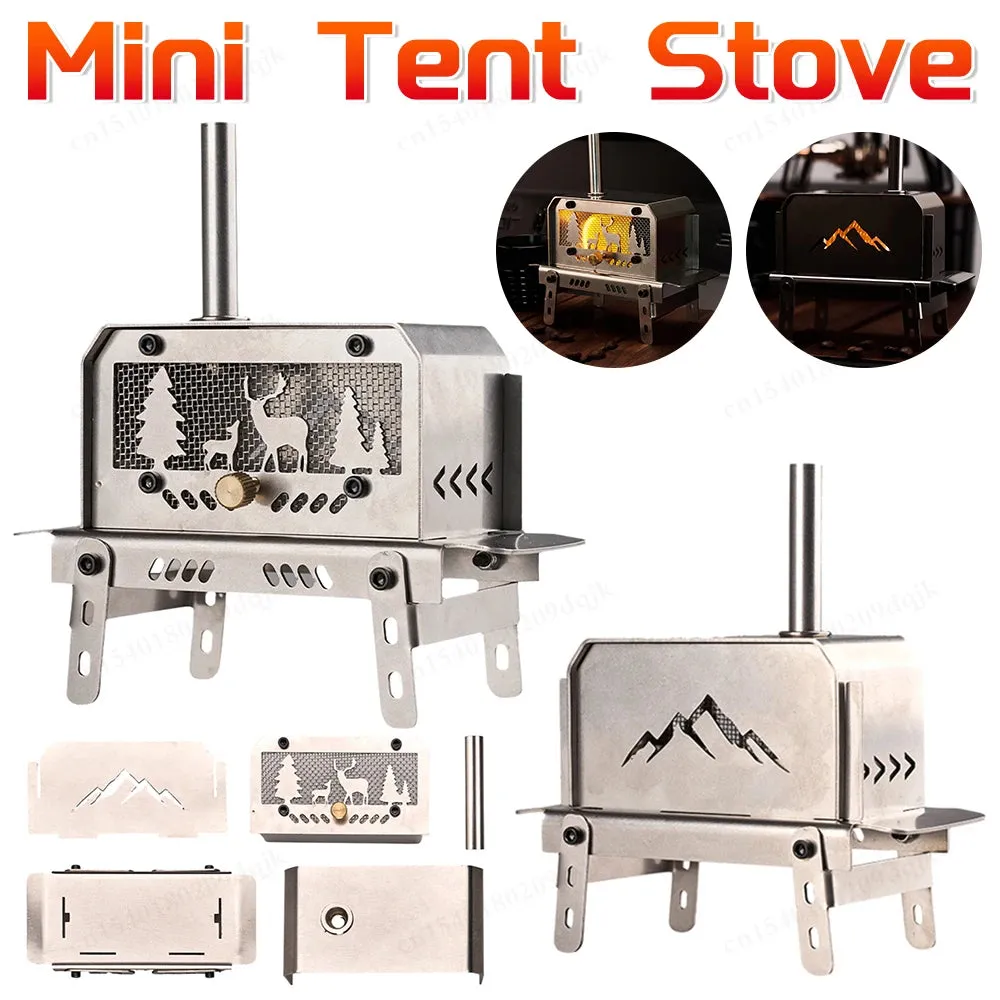 Mini Charcoal Stove Stainless Steel Camping Firewood