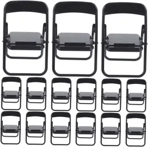 Mini Folding Chairs Cell Phone Holders 30pcs Miniature Models Phone Holders for Dollhouse Small Chair Desk Stand for Smartphones
