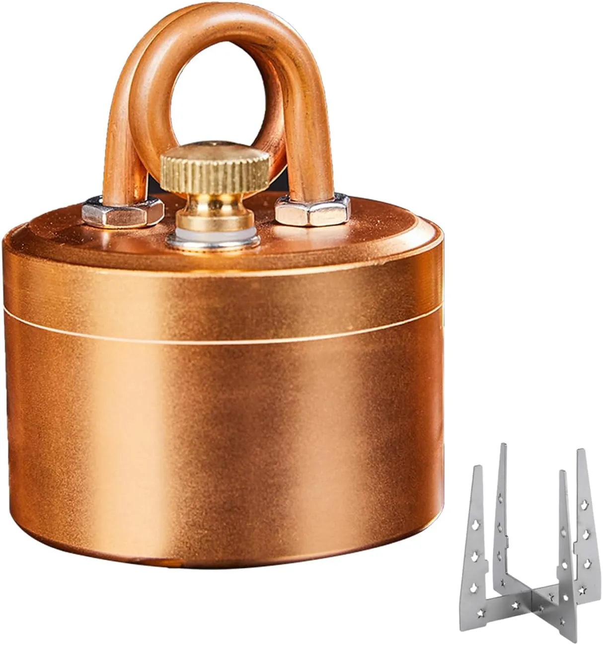 Mini Portable Alcohol Camping Stove - High-Powered 50ml Spirit Burner，Handmade Premium Lightweight Aluminum Multi - Functional Stove for Outdoor Hiking, Cooking, Emergency Use & Backpacking - Golden