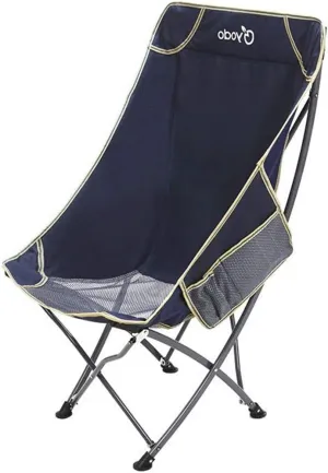 MioCloth Lightweight Folding High Back Camping Chair, Breathable Nylon Mesh Back Portable Sturdy Campsite Chair for Outdoor Camp, Beach, Travel, Picnic, Festival, Hiking, Backpacking Navy Blue