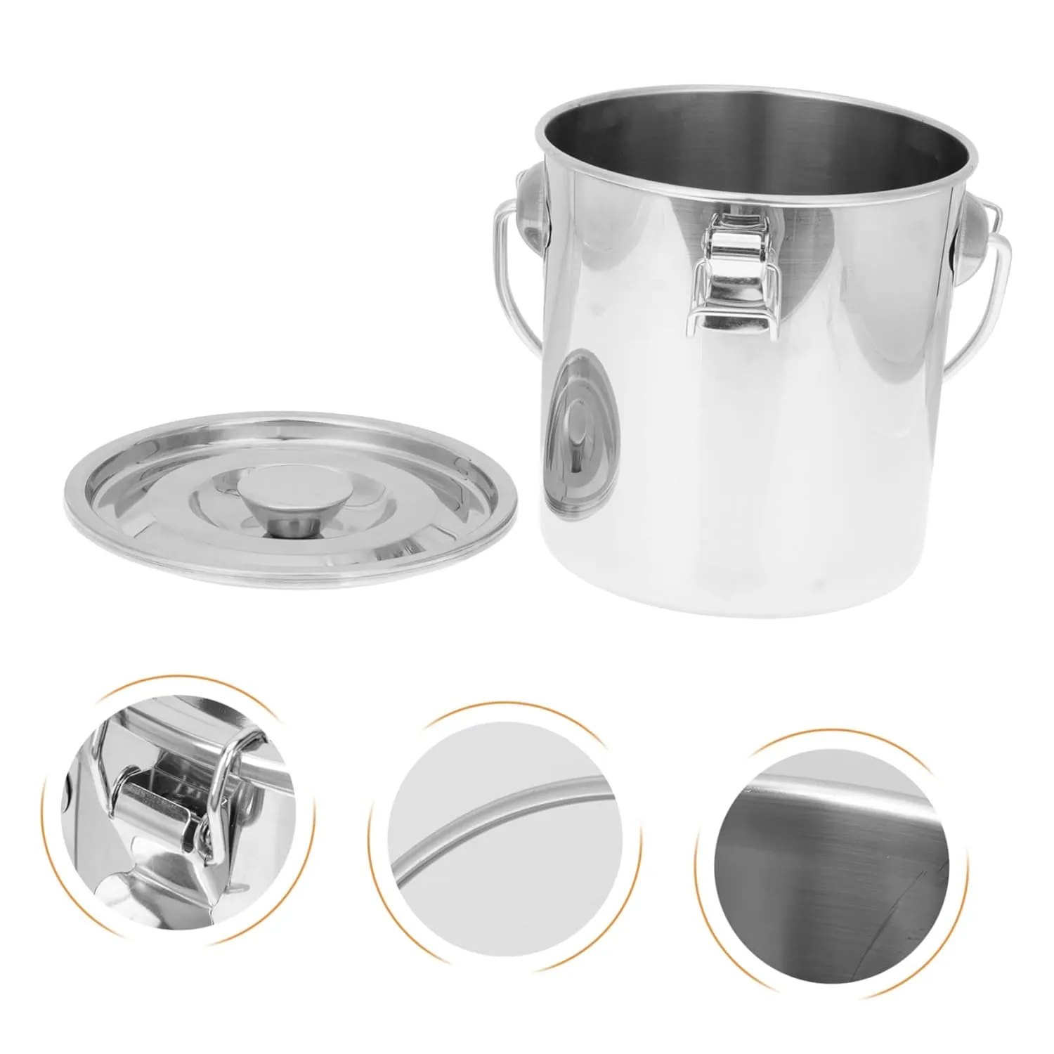 Mobestech Portable Stainless Steel Airtight Bucket for Camping and Fire Safety Sealed Fire Extinguisher Barrel Storage for Kitchen and Outdoor Use