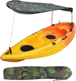 MOOCY Kayak Canopy,Waterproof Sun Shade Canopy for Single Person,Kayak Sunshade Awning Top Cover, Universal Canoe Shade with Storage Bag for Outdoor Fishing