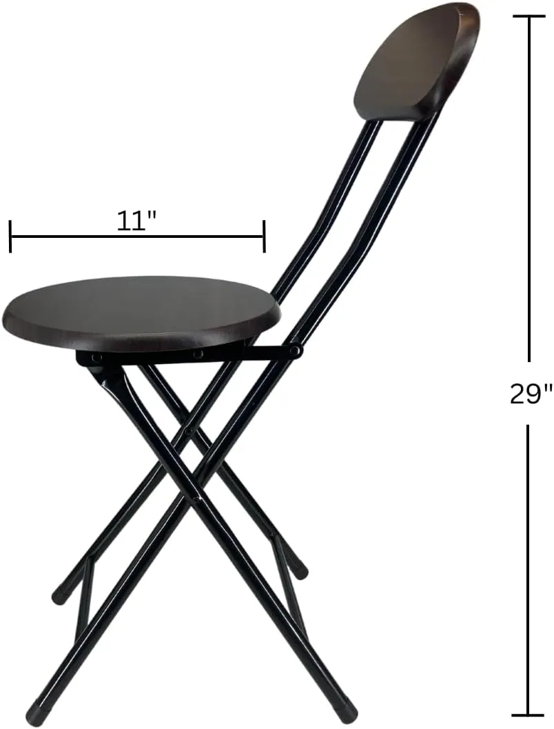 MOON FLOWER Portable Folding Chair with Wooden Backrest and Seat | Ideal for Picnics, Camping Trips, or Outdoor Events