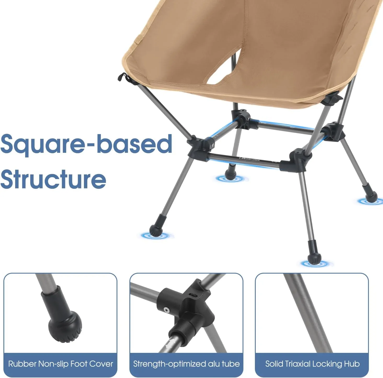 MOON LENCE Camping Chair Plus, Upgraded Comfort & Size, Still Compact and Lightweight, Folding Portable Chair for Backpacking & Hiking, 400Lbs Capacity, Gen 3 Plus