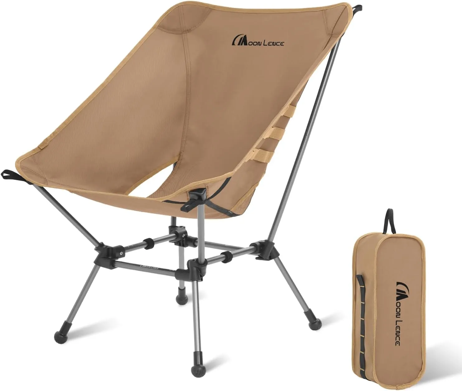 MOON LENCE Camping Chair Plus, Upgraded Comfort & Size, Still Compact and Lightweight, Folding Portable Chair for Backpacking & Hiking, 400Lbs Capacity, Gen 3 Plus