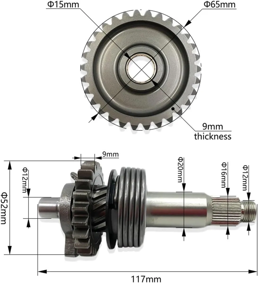 Motorcycle Engine Kick Starter Shaft Assembly Fit For LONCIN DT230 MT250 TSE250R HJ250H Ignition Shaft Start Rod Idle Gear Motorcycle starter drive(1 Kit)
