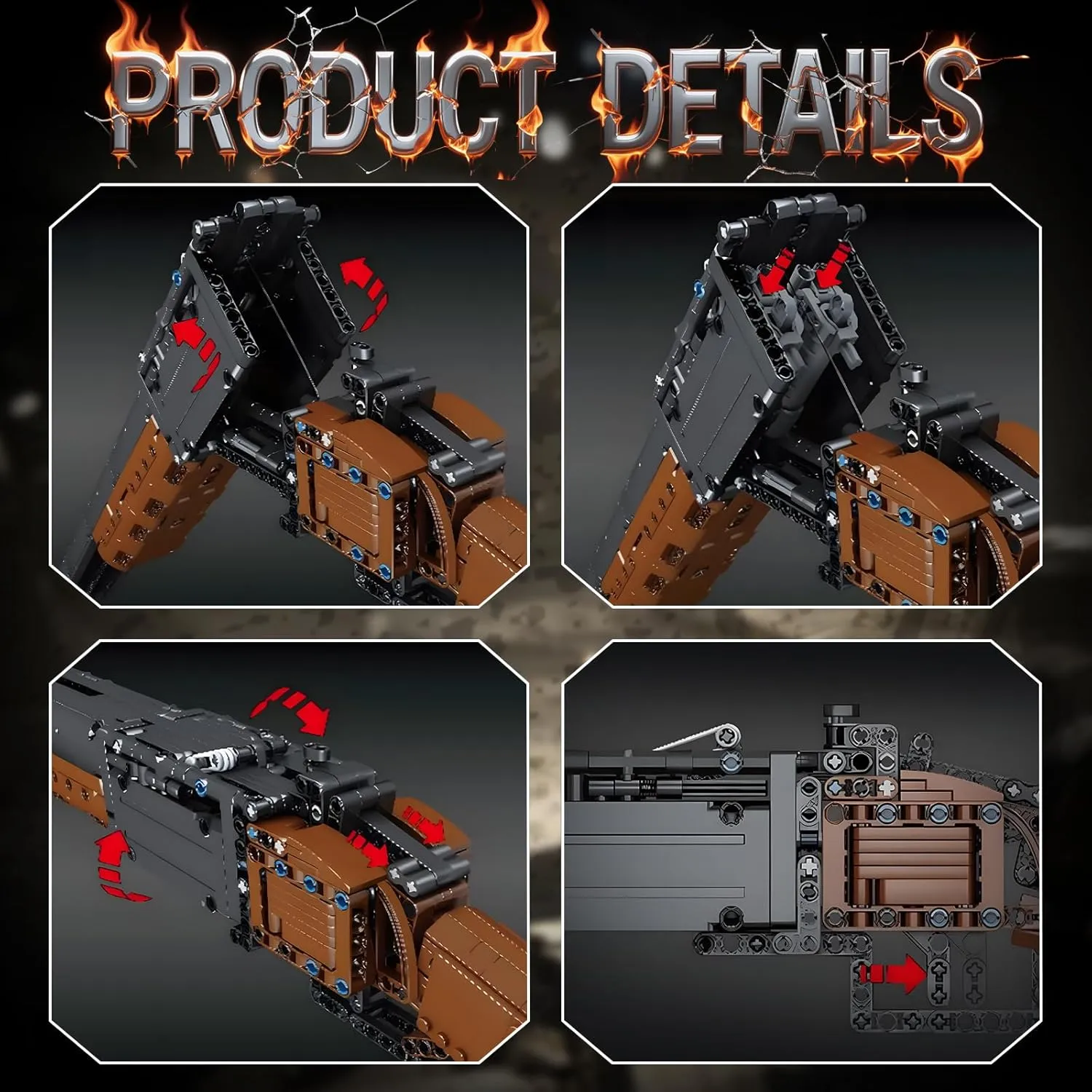 Mould King 14016 Double Barrelled Model Building Set for Adults,1054 PCS 1:1 Simulation Shooting Building Set Model Toys for Adults Boys Teens Age 12 , Collectible Gift for Military Lover