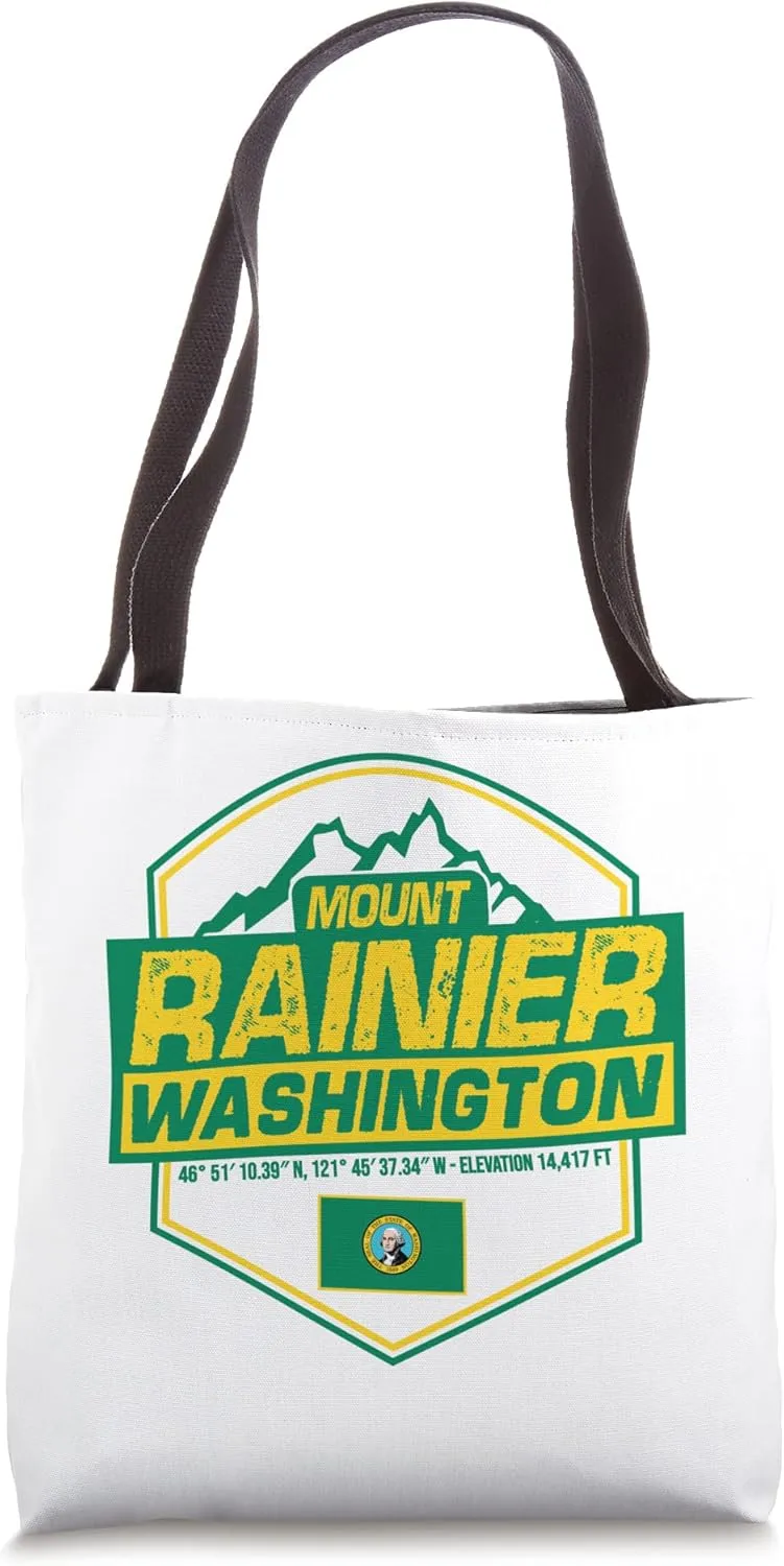 Mount Rainier Hiking Cycling Skiing Camping Washington Tote Bag