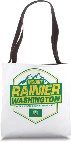 Mount Rainier Hiking Cycling Skiing Camping Washington Tote Bag