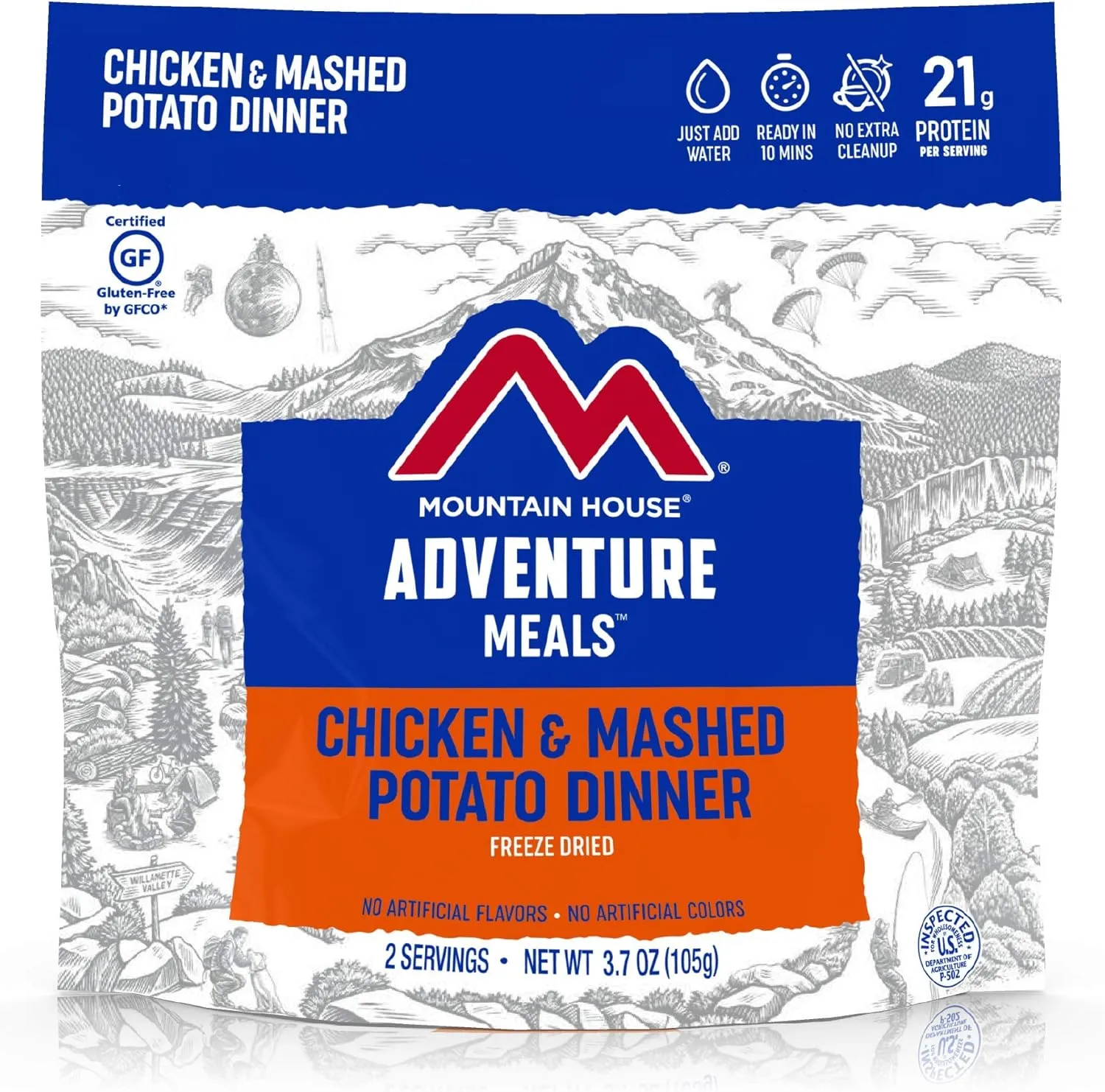 Mountain House Chicken & Mashed Potato Dinner Gluten| Freeze Dried Backpacking & Camping Food | Survival & Emergency Food | Gluten-Free