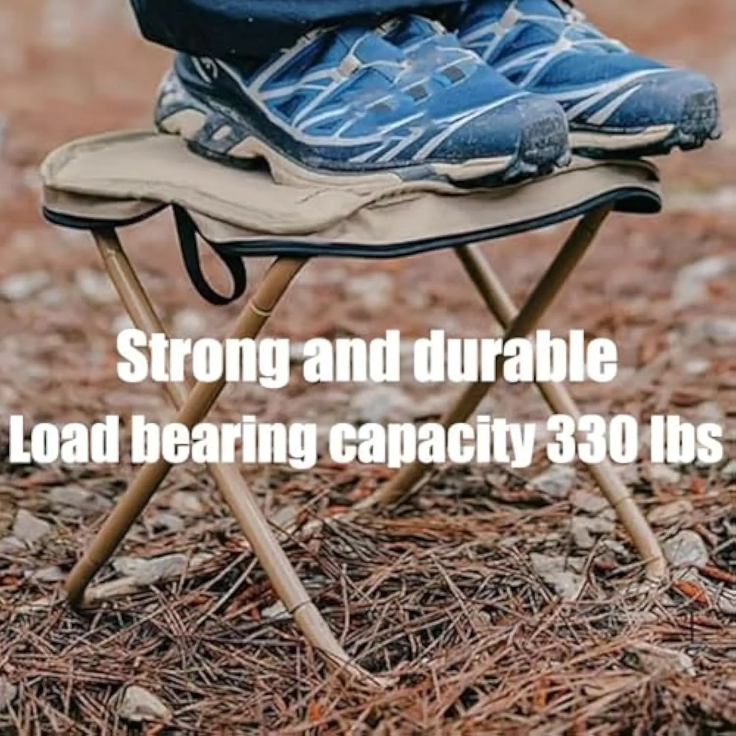 Mountaineering and Hiking Portable Stool, Portable Folding Chair, Portables Stools, 13 Inch Small Folding Stool for Adults, Ultralight Camping Stools for Hiking and Fishing, to 330 LBS0 (Black)
