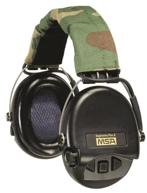 MSA 10153057 Supreme Pro-X Earmuff with Black Headband, Black Cups with Gel