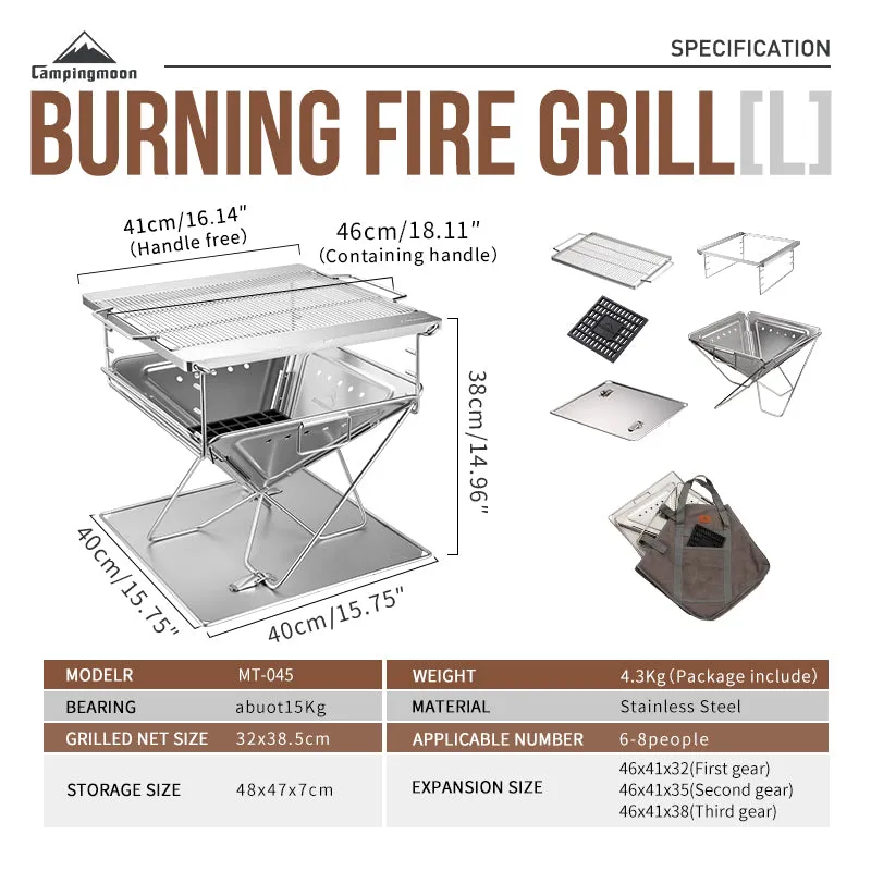 MT-045 14In Time-sensitive offer Campingmoon Foldable Grill Great deal