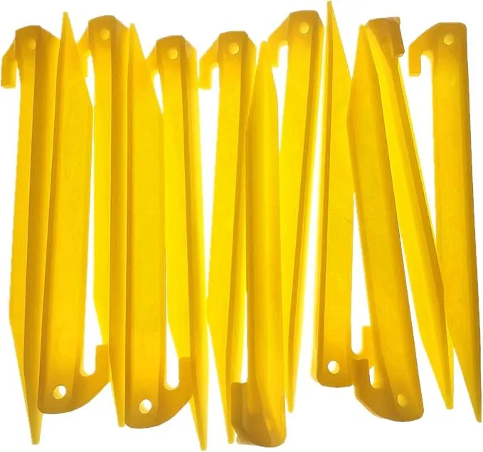 MUDOR 12 Inch Plastic Tent Stakes -12 pcs Heavy Duty and Durable Tent Pegs Spike Hook for Campings Outdoor Sand Beach, Sturdy Canopy Stakes Accessories, Garden Lawn Stakes