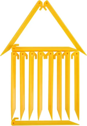 MUDOR 12 Inch Plastic Tent Stakes -12 pcs Heavy Duty and Durable Tent Pegs Spike Hook for Campings Outdoor Sand Beach, Sturdy Canopy Stakes Accessories, Garden Lawn Stakes