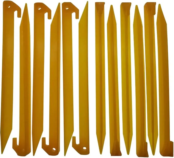 MUDOR 12 Inch Plastic Tent Stakes -12 pcs Heavy Duty and Durable Tent Pegs Spike Hook for Campings Outdoor Sand Beach, Sturdy Canopy Stakes Accessories, Garden Lawn Stakes
