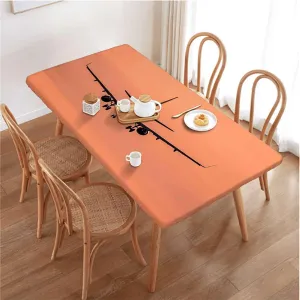 Multicolor Elastic Edge Fitted Tablecloth, Jet Planes Aviation Plane Silhouette Rectangle Table Cover for Outdoor Picnic Camping Parties Airplane Fits up 4 Foot Tables