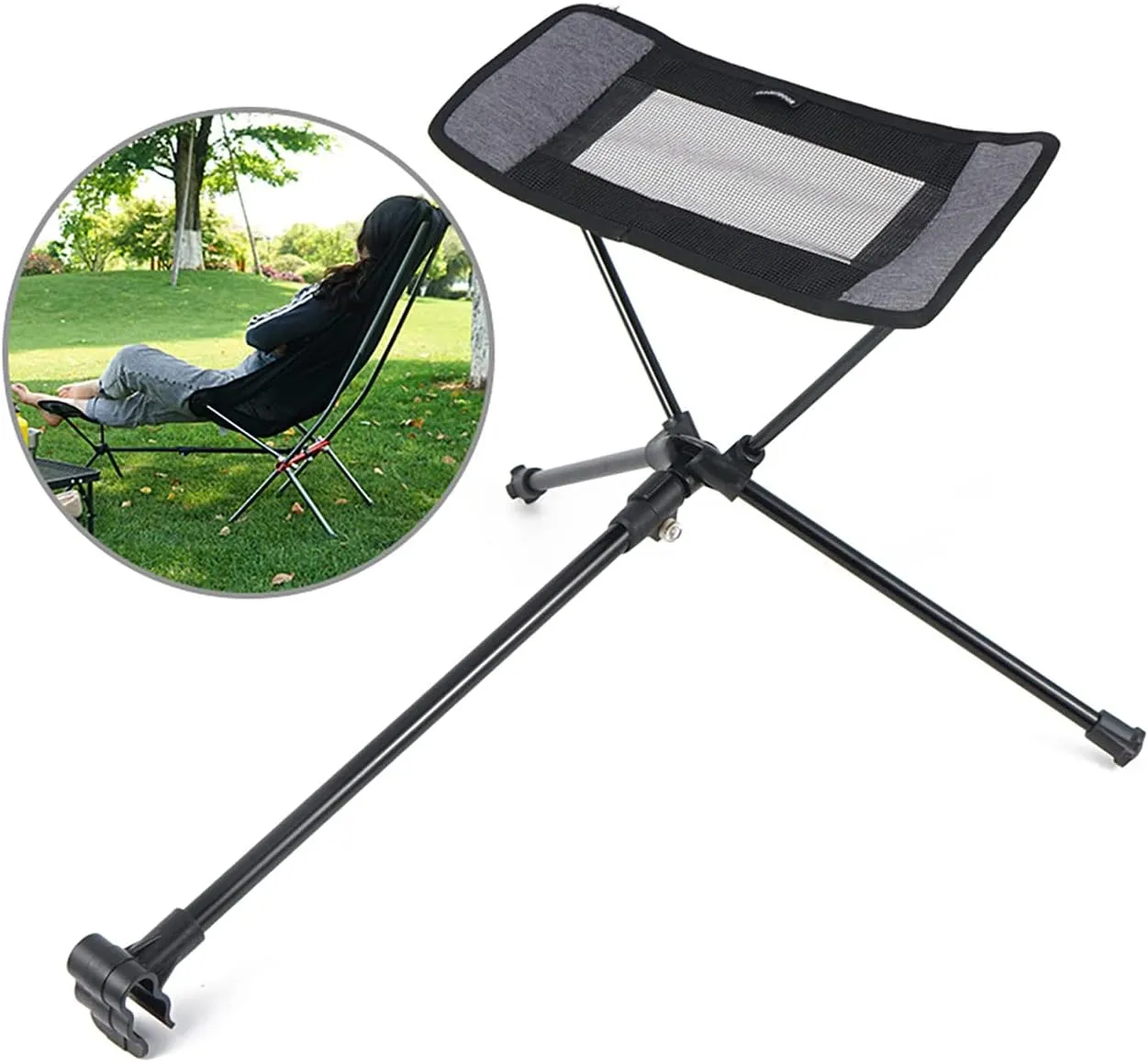 Munstru Portable Camping Chair Husband's quick and easy way It is the most suitable for outdoor activities. Maximum load 220 pon Aircraft made by grade aluminum ( Rice White, Large Size ) ( Grey Ped