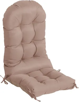 nalone Adirondack Cushion Rocking Chair Cushions High Back Adirondack Chair Cushion with Ties Patio Cushions for Outdoor Furniture (1 Pack, Beige)