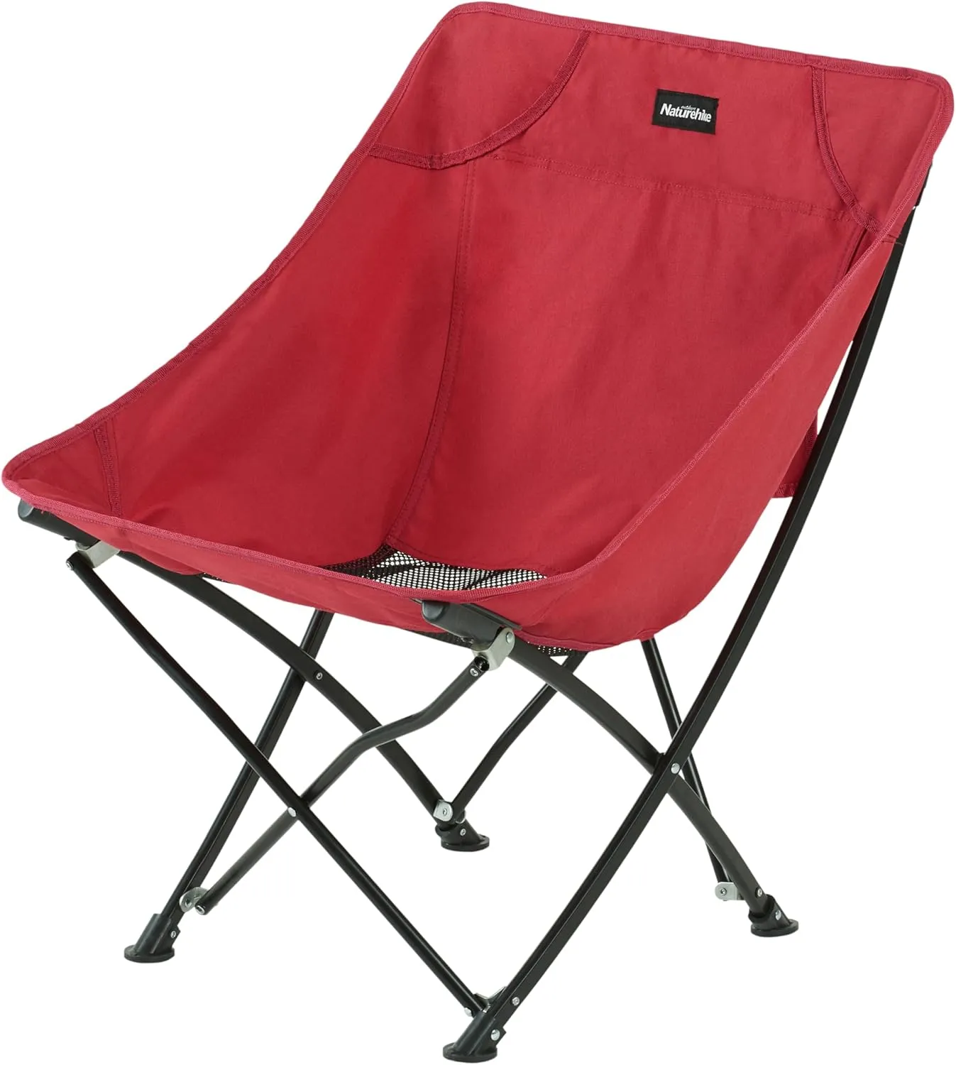 Naturehike Folding Camping Chair, Outdoor Portable Compact Chair, Collapsible & Comfortable, Heavy Duty for Travel Picnic Hiking Fishing Beach, Lightweight Backpack Chair, Red