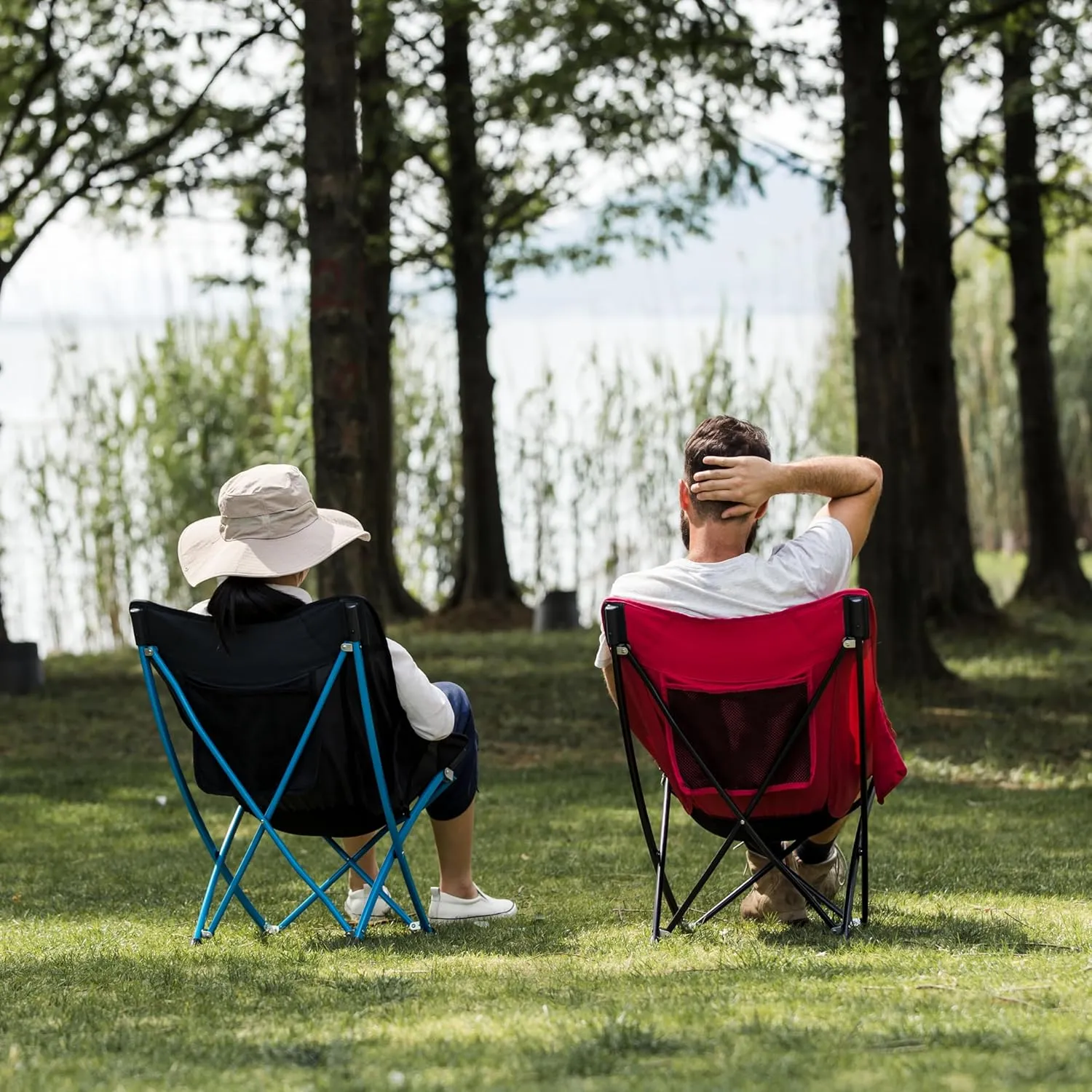 Naturehike Folding Camping Chair, Outdoor Portable Compact Chair, Collapsible & Comfortable, Heavy Duty for Travel Picnic Hiking Fishing Beach, Lightweight Backpack Chair, Red