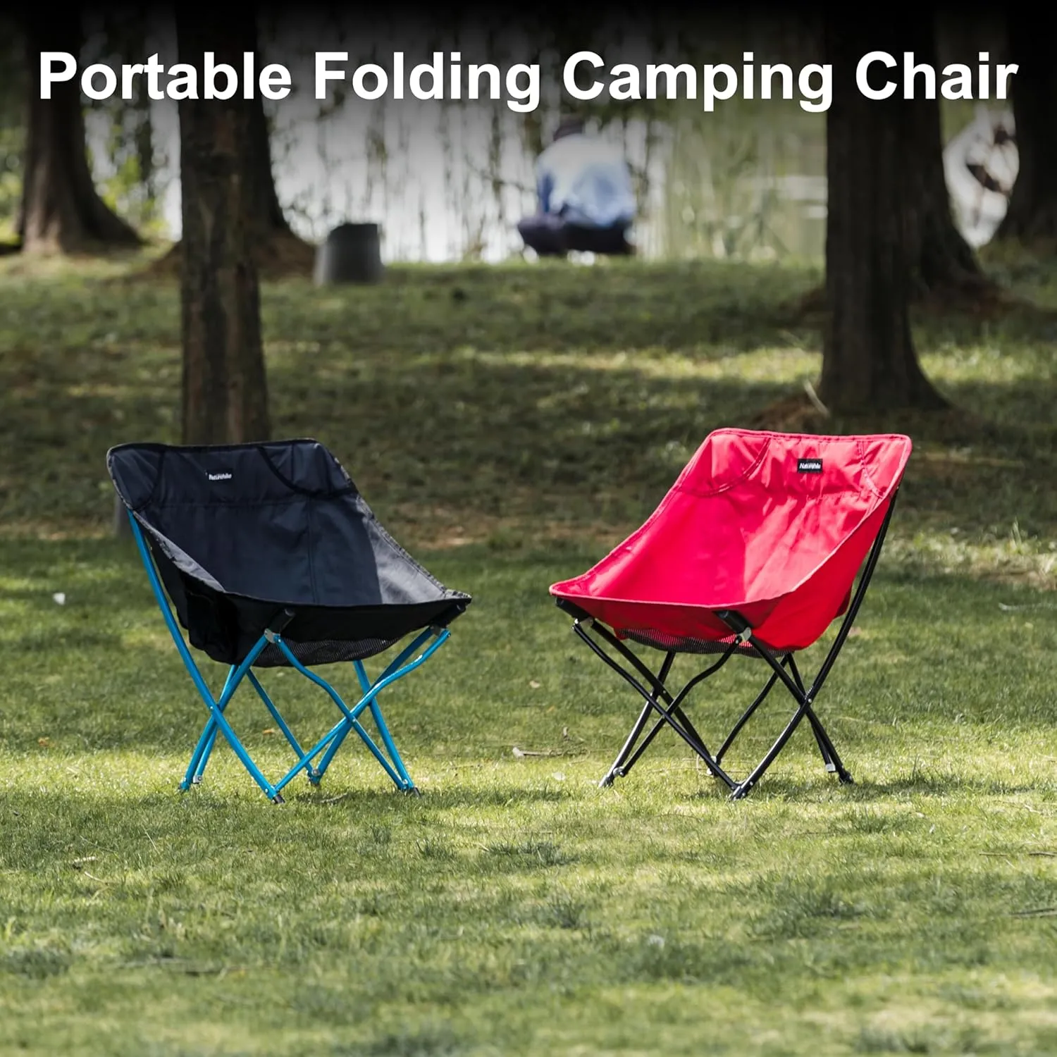Naturehike Folding Camping Chair, Outdoor Portable Compact Chair, Collapsible & Comfortable, Heavy Duty for Travel Picnic Hiking Fishing Beach, Lightweight Backpack Chair, Red