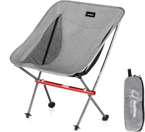 Naturehike YL05 Camping Chair, Ultralight Portable Camp Chair with Storage Bag, Compact Folding Beach Chair for Backpacking Hiking Fishing Picnic