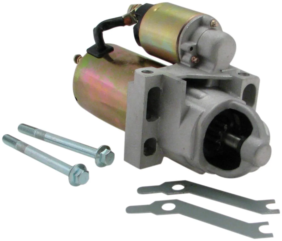 New Mini Starter Monster Torque for Small Big Block SBC BBC 1.7KW! 350 Chevy Street Rod Race Car Hot Rod 3HP 168 Tooth Flywheel Staggered Mount Gear Reduction 10 lbs! Includes Mounting Hardware