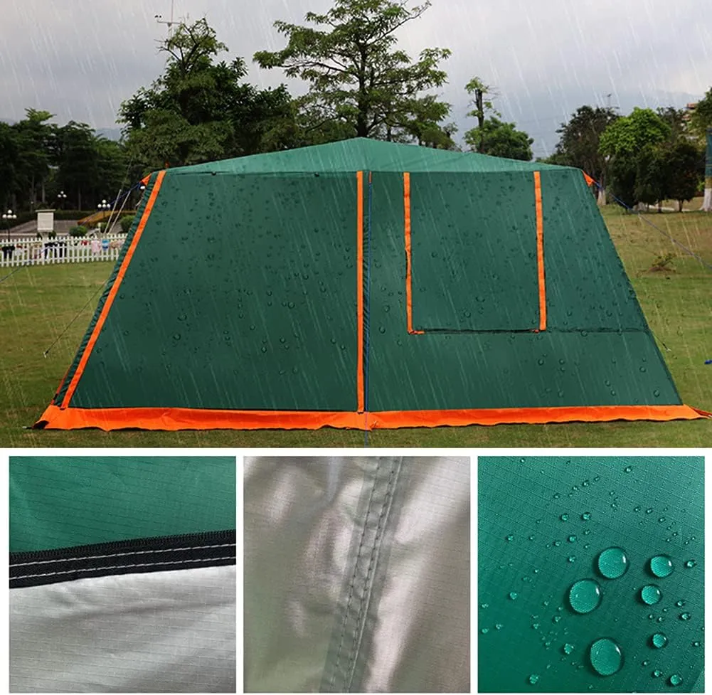 NIEH Dome Tent with Porch Automatic Pop Up Tent Sun Shelter Easy Set Up Double Layer Family Camping Tents with Carrying Bag for Outdoor Camping, Fishing, BBQ, 5