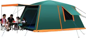 NIEH Dome Tent with Porch Automatic Pop Up Tent Sun Shelter Easy Set Up Double Layer Family Camping Tents with Carrying Bag for Outdoor Camping, Fishing, BBQ, 5