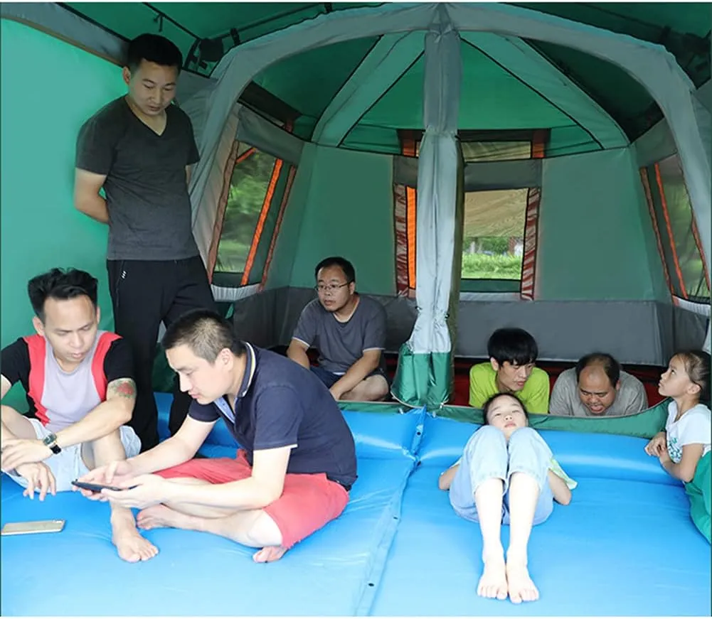 NIEH Dome Tent with Porch Automatic Pop Up Tent Sun Shelter Easy Set Up Double Layer Family Camping Tents with Carrying Bag for Outdoor Camping, Fishing, BBQ, 5