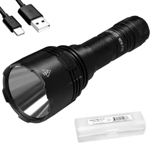Nitecore New P30 1000 Lumen 676 Yard Long Throw Hunting Flashlight, NL2150R with Build-in USB-C Port, and LumenTac Organizer