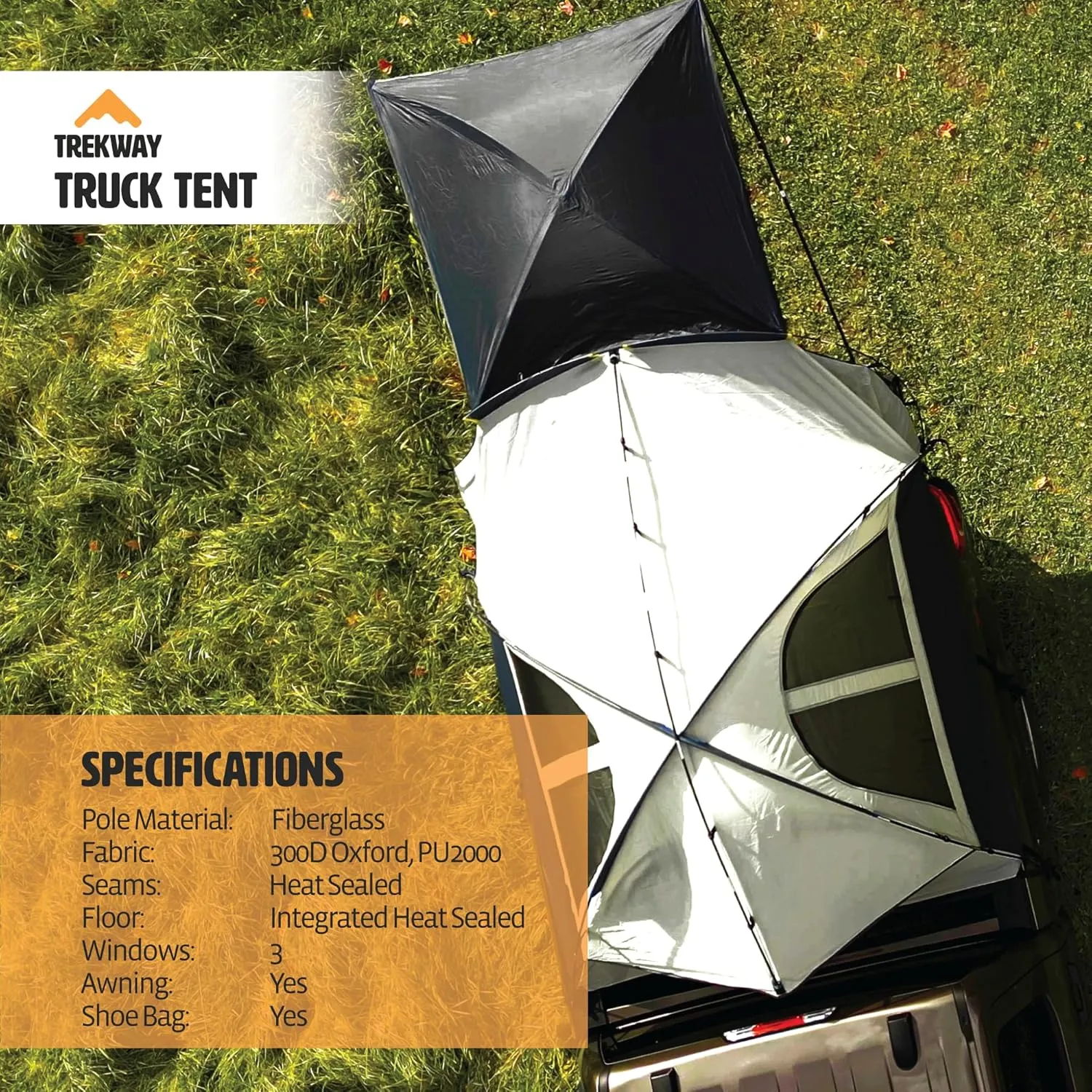 Offroading Gear 6.5ft Truck Bed Camping Tent w/Awning | Waterproof | Portable | Compatible with F150| Ram| Sierra| GMC| Nissan| Etc.