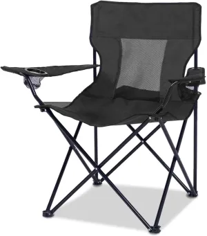 ONENESS Camping Chair, Outdoor Portable Picnic Folding Fishing Chair with 2 Cup Holder for Fishing, Sports, Beach and Camping