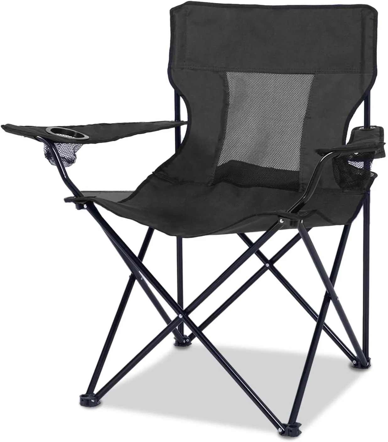 ONENESS Camping Chair, Outdoor Portable Picnic Folding Fishing Chair with 2 Cup Holder for Fishing, Sports, Beach and Camping