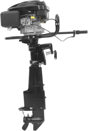 Outboard Motor, 4 Stroke 7.5HP Marine Boat Motor 196CC Gas Powered Boat Engine with Air Cooling System for Inflatable Fishing Boats Yachts Water Sport Tools