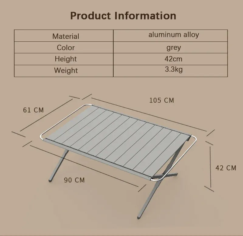 Outdoor Aluminum Alloy IGT Table - Portable Telescopic Camping Table with Gas Stove and Teaism Tray