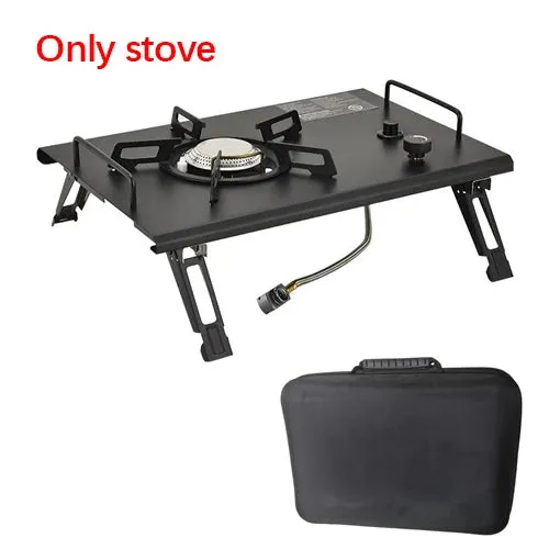 Outdoor Aluminum Alloy IGT Table - Portable Telescopic Camping Table with Gas Stove and Teaism Tray