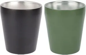 Outdoor camping can be stored portable cup double-layer 304 stainless steel water cup 1PC(Green)