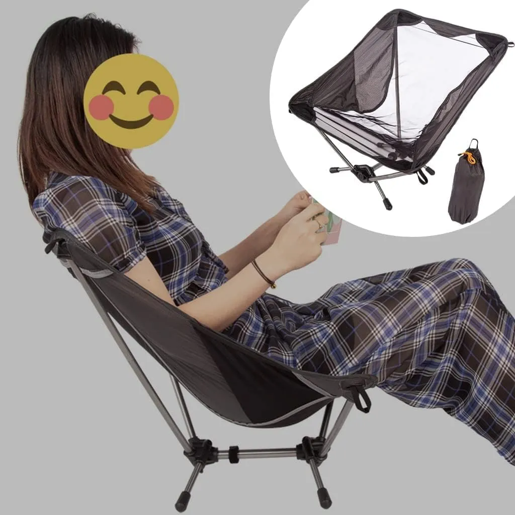 Outdoor Camping Chair Camping Chair Low Profile Folding Chair with Carry Bag for Camping Beach Picnic Barbeques Sporting Event Portable Folding Lawn Chairs