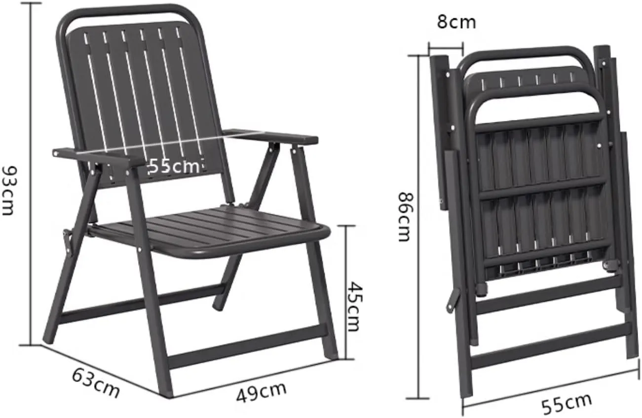 Outdoor Camping Chair Portable Foldable Dining Chair 18in Collapsible Camp Stool Arm Chair with Backrest for Picnic Fishing BBQ(Black)