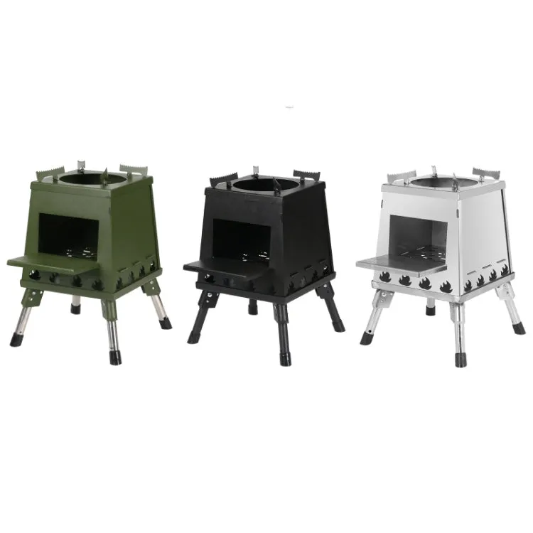 Outdoor Camping Folding Portable Barbecue Wood Stove, Size: Small (Black)