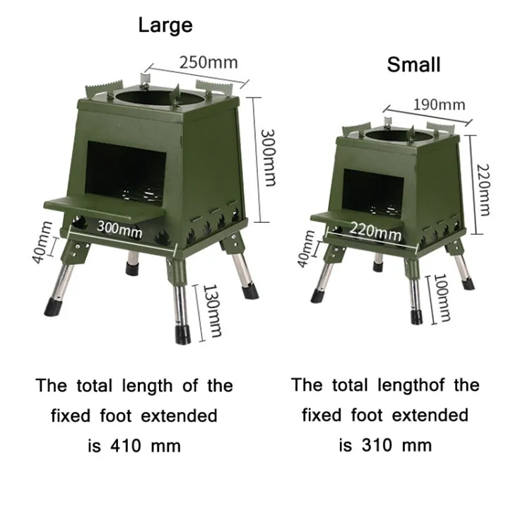 Outdoor Camping Folding Portable Barbecue Wood Stove, Size: Small (Black)