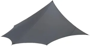 Outdoor Camping Hexagonal Flysheet Ultralight Waterproof Canopy 15D Nylon Shelter Tarp Awning Red Blue Gray(Gray no Rod)