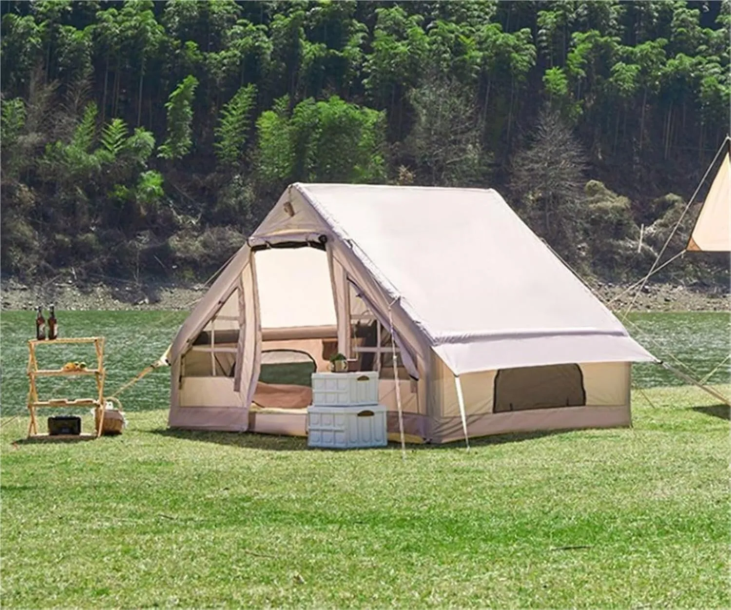Outdoor Camping Inflatable Tent Portable Rainproof Thickened Free-to-Build Camping Tent